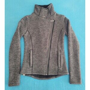 BENCH Raiseout Asymmetrical Zip Thru Jacket Women's Size M Heather Gray Fleece